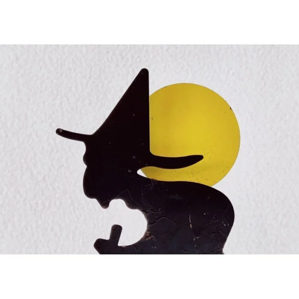 Halloween Vintage Tealight Metal Witch Cat Pumpkin Moon Classic Style Colors 90s